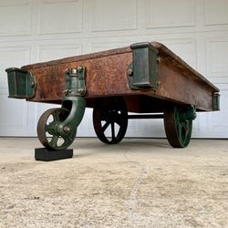 Rustic Industrial Cart Coffee Table + Free Delivery