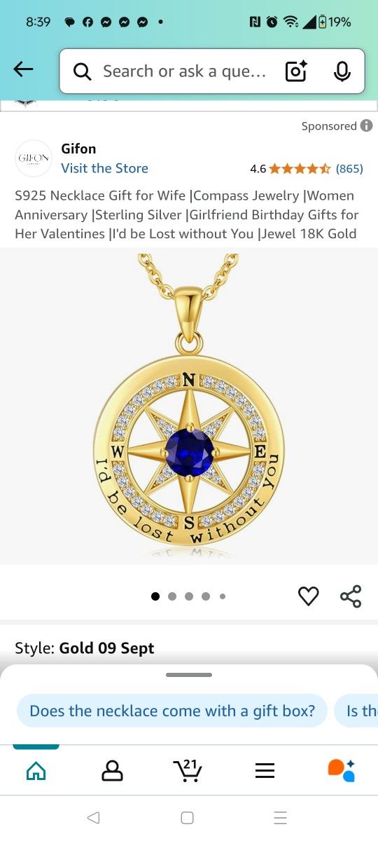 Gold Compass Necklace