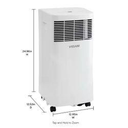 Vissani 5,000 BTU 115-Volt Portable Air Conditioner for 170 sq. ft. Rooms Dehumidifies and Remote in White