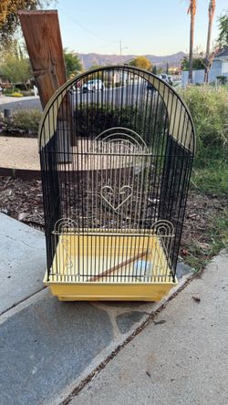 Black and Yellow Metal Small Bird Cage