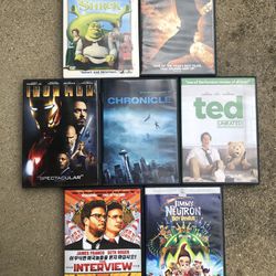 Various Used DVD Movies. Shrek, Batman, Iron Man, more…
