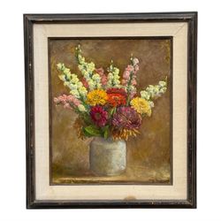 MCM Floral Oil Painting – Troy Ruddick 1966 – 27″