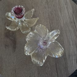Murano Glass Candle Holders Vintage 