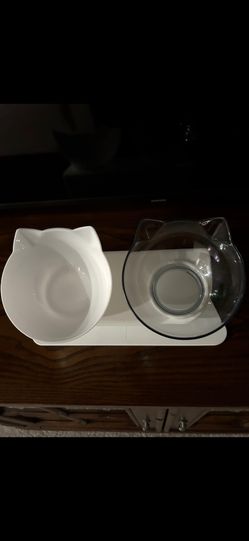 Cat Food & Water Bowl