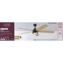 Smart Indoor Ceiling Fan                                          Black Matte, Remote control, Alexa enabled,  Adjustable White Light