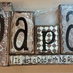 "Papa" Wooden Block decor