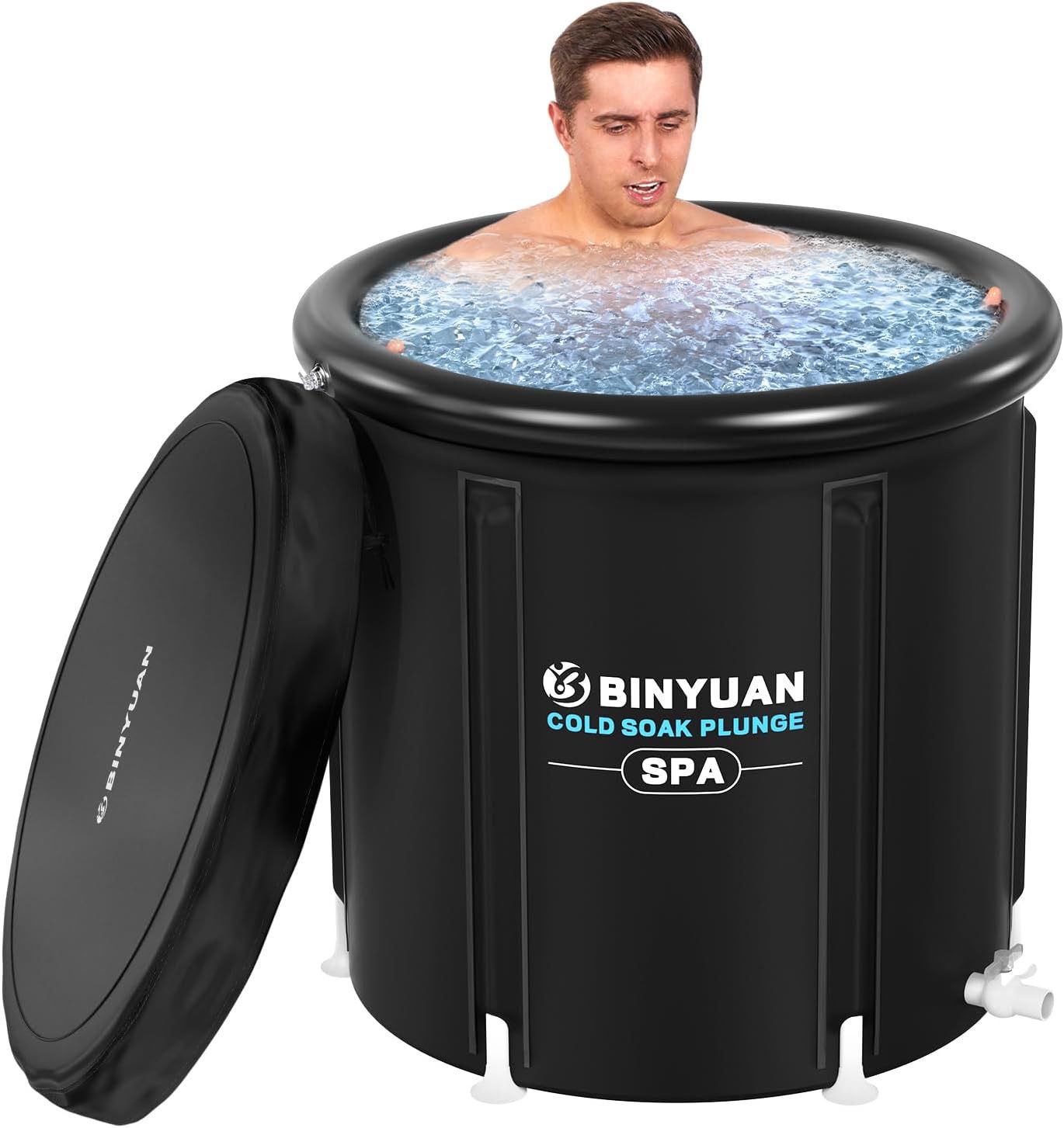 XL Ice Bath Tub for Athletes With Cover 99 Gal Cold Plunge Tub for Recovery, Multiple Layered Portable Ice Bath Plunge Pool Suitable for Gardens, Gyms
