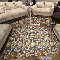 Living Room Furniture - Couches, Chair and Rug