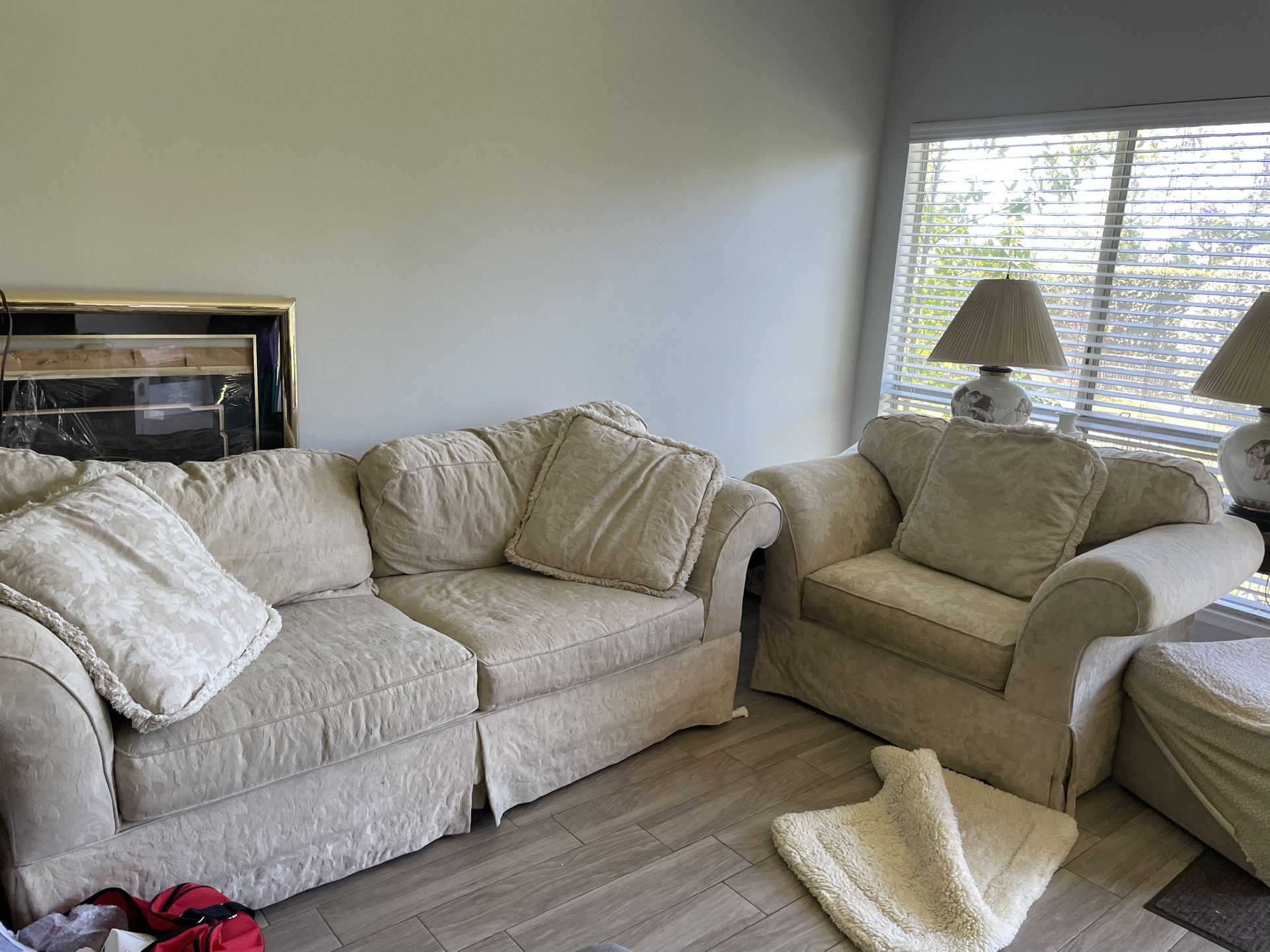 Living Room Sofa Set (Couch And Loveseat), Chairs, Ottomans $5-$75