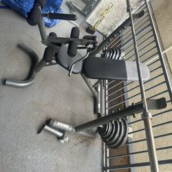 Golds Gym Adjustable Weight Bench & Squat Rack Full Set