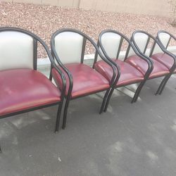 5 Indoor/outdoor Chairs, Restaurant Style, 19" seats. 