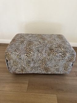 Leopard Cheetah Print Accent Foot Stool Oversized Ottoman