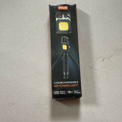 COB Small Flashlights, Rechargeable Keychain Flashlight with 3 Light Modes and Tripod, Portbale Work Light for Fishing 