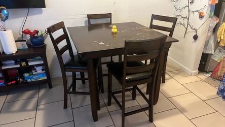 Dark Brown Wooden Table Set (OBO)