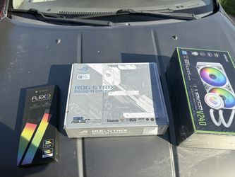 Pc Motherboard , CPU Cooler , White Extension Cords Combo