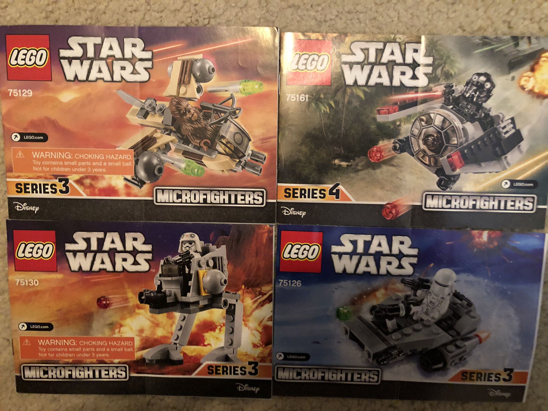 4 LEGO Star Wars Microfighters Minifigures + Ships