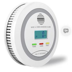 Smoke & Carbon Monoxide Detector, 2-in-1 CO Detector Alarm for Home Garage RV with LCD Display