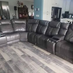 Genuine Leather Sectional