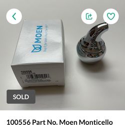 100556 Part No. Moen Monticello sink handle hub elbow in chrome. New One Pair Available