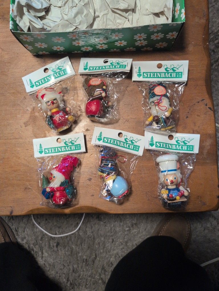 Vintage STEINBACH German Handcrafted Wooden Christmas Ornaments 