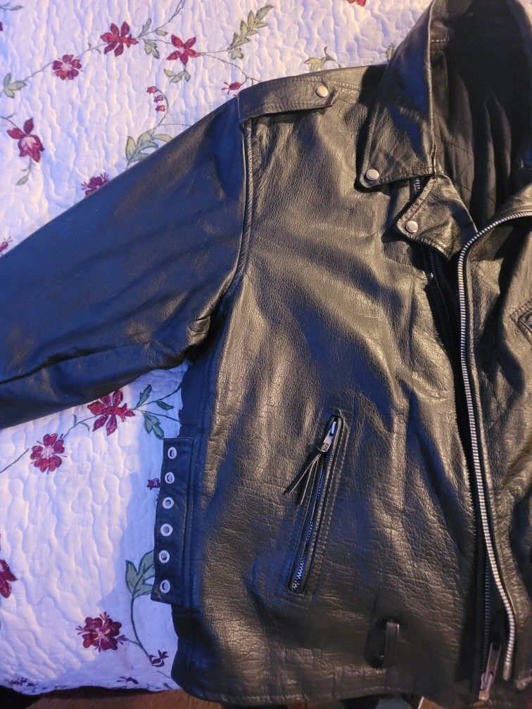 Late 60s Early 70s Leather Bikers Jacket