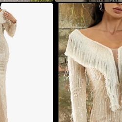 Sequin F ringed V Neck Maxi Prom Dress, Bodycon Long Sleeve Mermaid Split Evening