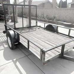 Utility Trailer  10X6.5x1 with NEW Pink and NEW LED Lights with 4 x 6.5 ramp and side gate drop down 