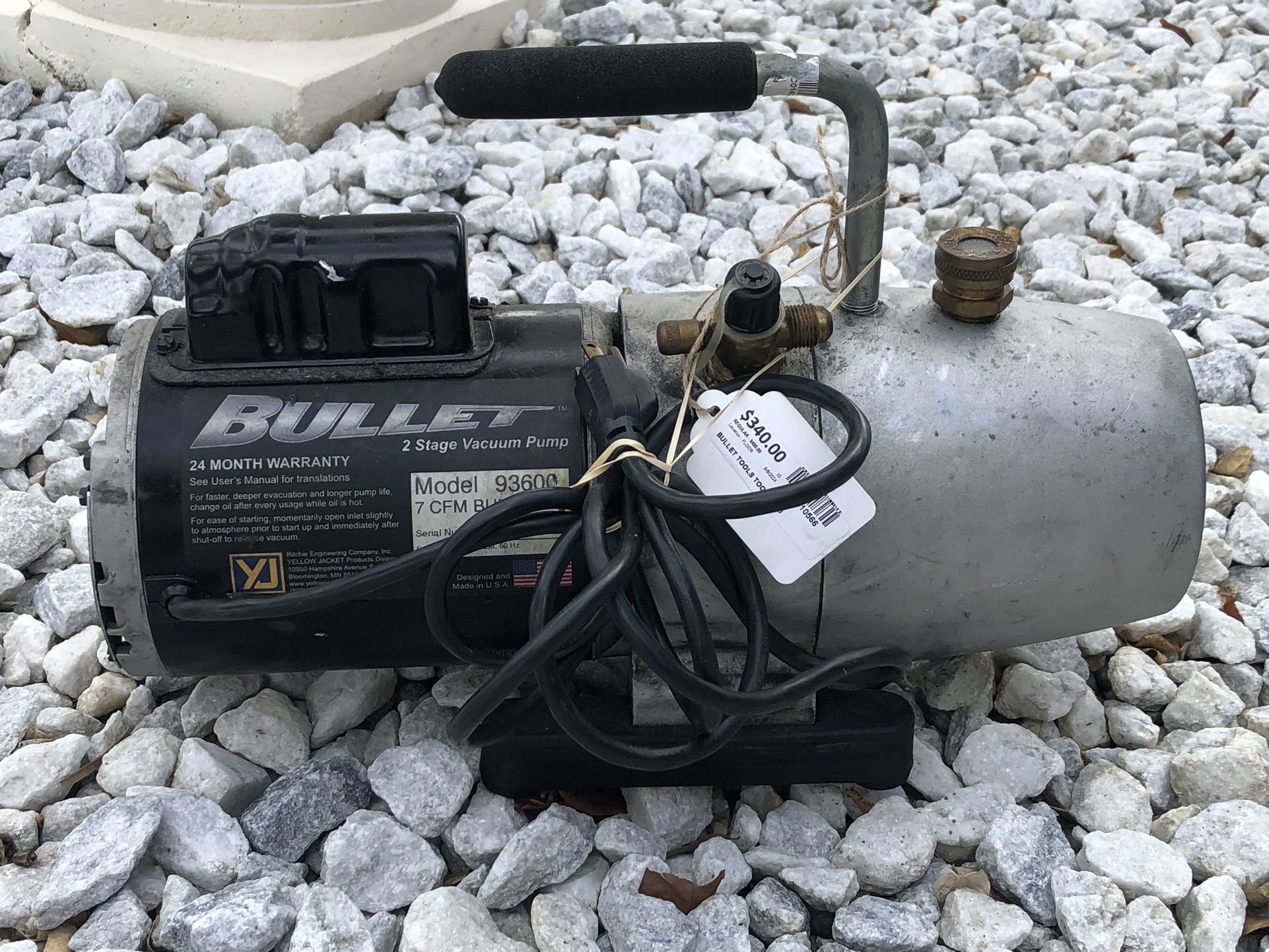 Yellow Jacket 93600 Bullet Single Phase Vacuum Pump 7Cfm