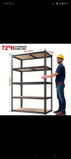 5-Tier 72" Metal Garage Shelf