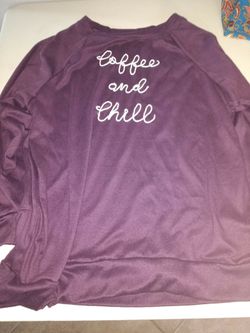 Coffee and chill long sleeve sweatshirt size large