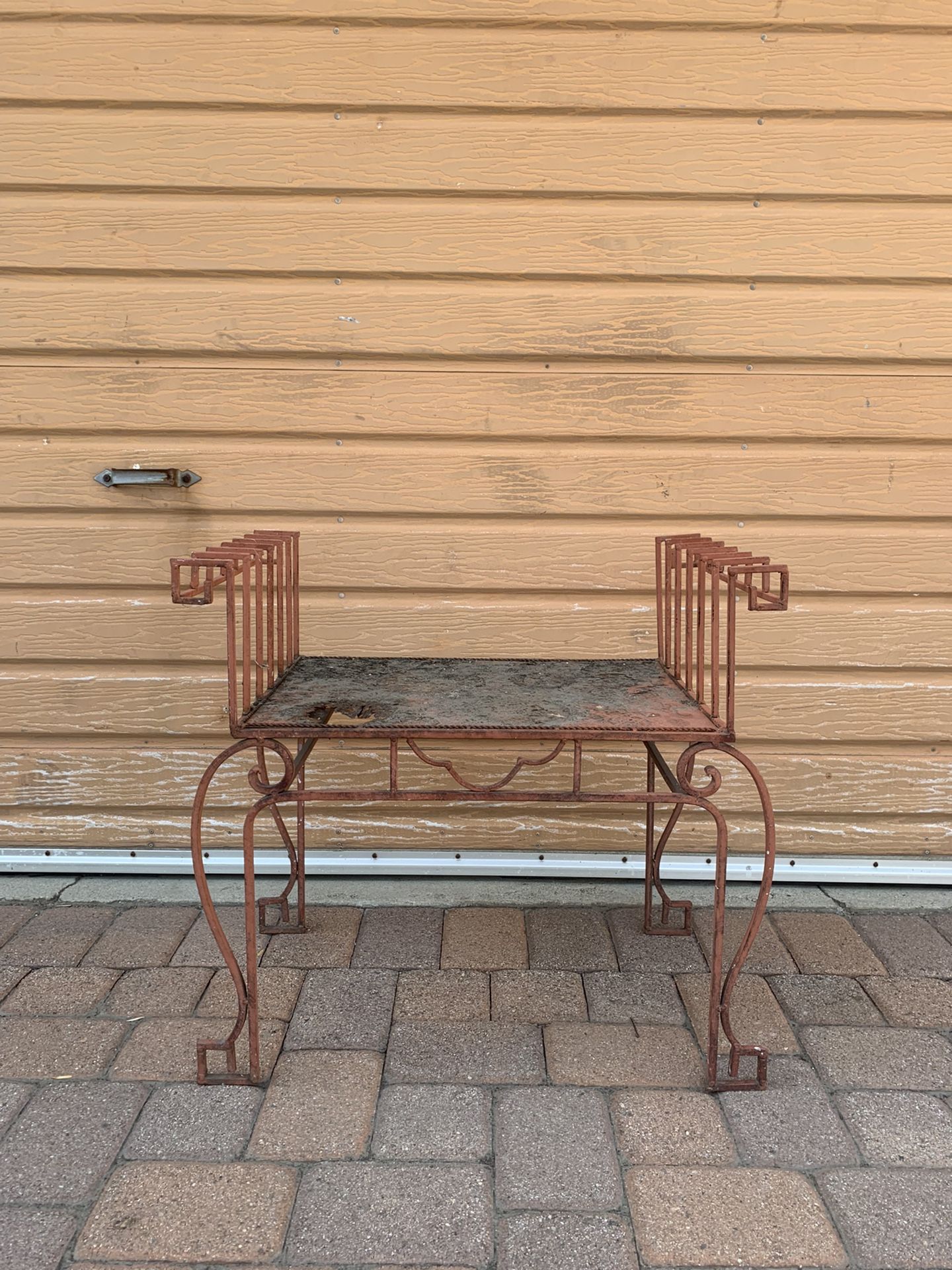 Vintage Condition Metal Bench Or Planter Holder