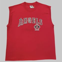 Vintage Angels Baseball sleeveless red Lee sports 2002 shirt Size XL