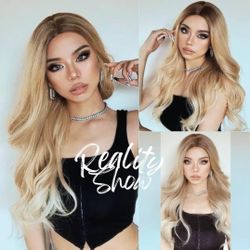 26inch Long Platinum Blonde Lace Wigs