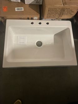 Josephine 34 in. 3-Hole Quick-Fit Farmhouse/Apron-Front Drop-In Single Bowl Crisp White Fireclay Kitchen Sink