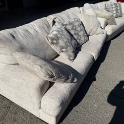 Premium White Fabric Couch Set 