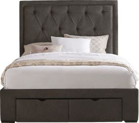 **King Bed Frame + King Mattress + Night Stand & Light**