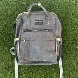 Mokaloo Grey Diaper Bag Backpack