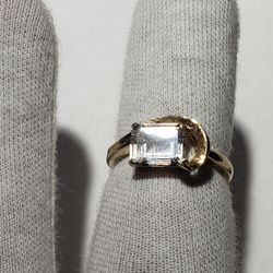 14k Gold Vintage Quartz Ring Size 6