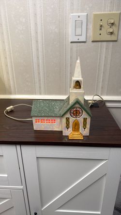 Lighted Christmas Village Church Figurine
