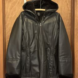 Leather, Fur-lined Hooded Jacket, Wilson’s - OBO