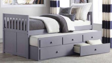 Twin Bed W/Trundle and Storage Drawers