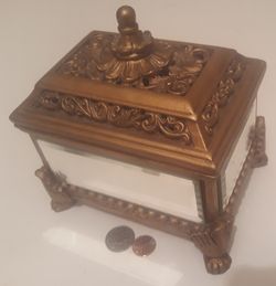 Vintage Heavy Duty Storage Box, Stash Box, Weighs Over 3 Pounds, Mirror Design, Super Heavy Duty Quality, Home Decor, Table Display, Shelf Display