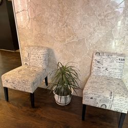 2 Armless Accent Chairs