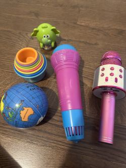 Kids Toy Bundle – Stackers, Microphones, Ball, & More!