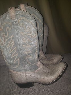 Gray Leather Montana COWBOY BOOTS