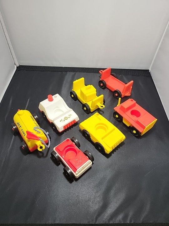 Little People Vintage 1970's Vechicle Lot Of 7 (JX)
