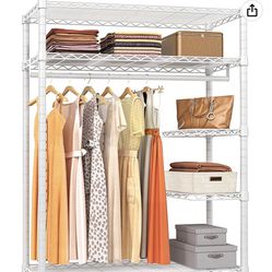 VIPEK V11S Rolling Clothes Rack Heavy Duty Garment Rack with Wheels Adjustable Wire Clothing Rack for Hanging Clothes, Freestanding Wardrobe Storage R