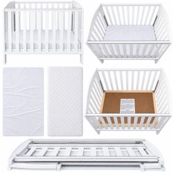 Mini Crib w/ Mattress & Topper $100