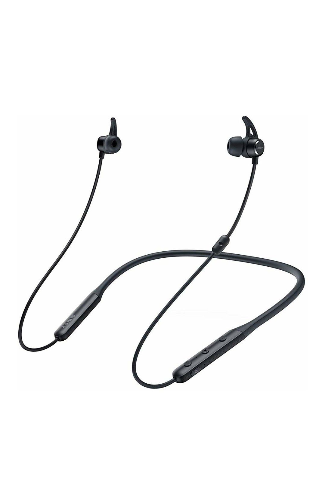 (W201) AUKEY Bluetooth 5 Headphones, Neckband Headset with aptX HD, IPX5 Water Resistance, Skin-Friendly Flexible Neckband