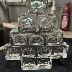 Vintage MCM German Glass X-Mas Tree Candleholder from Wiesenthalhütte, 1970s 